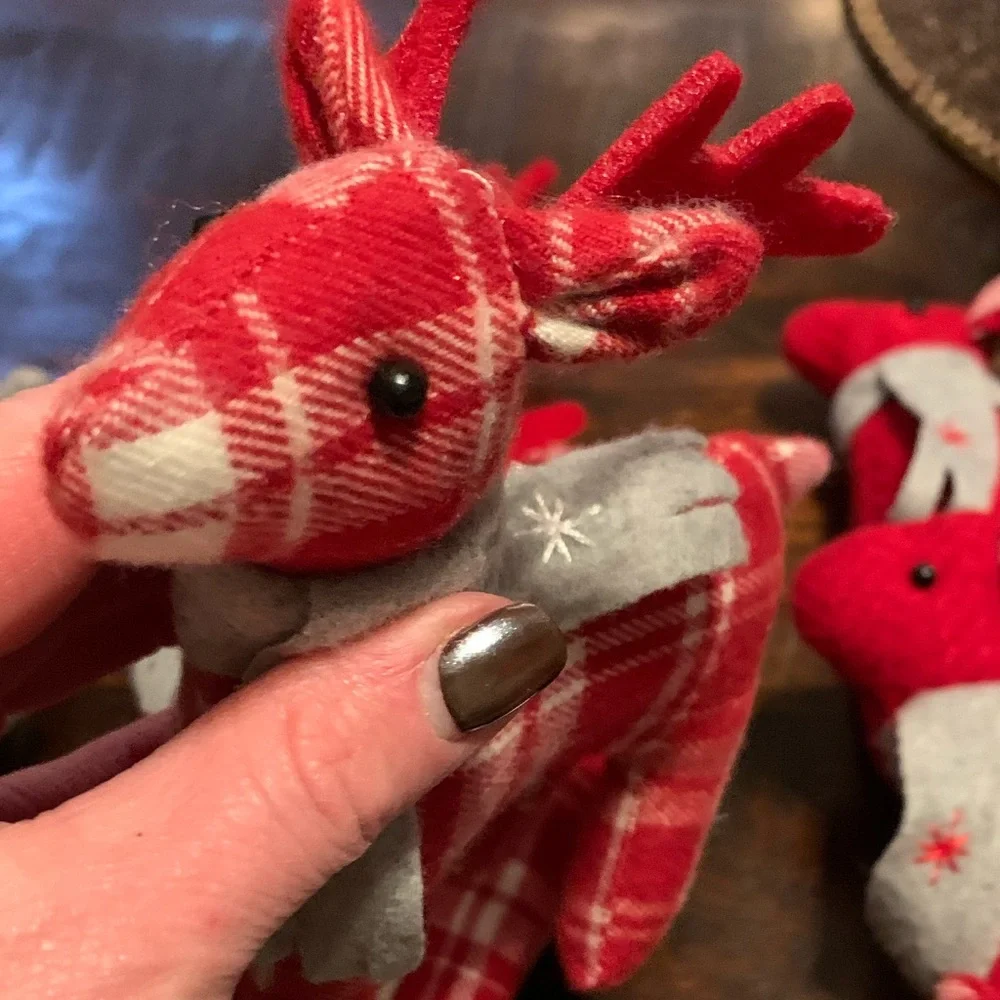 Target Holiday Deer Ornaments, Set of 9, Soft, Like New